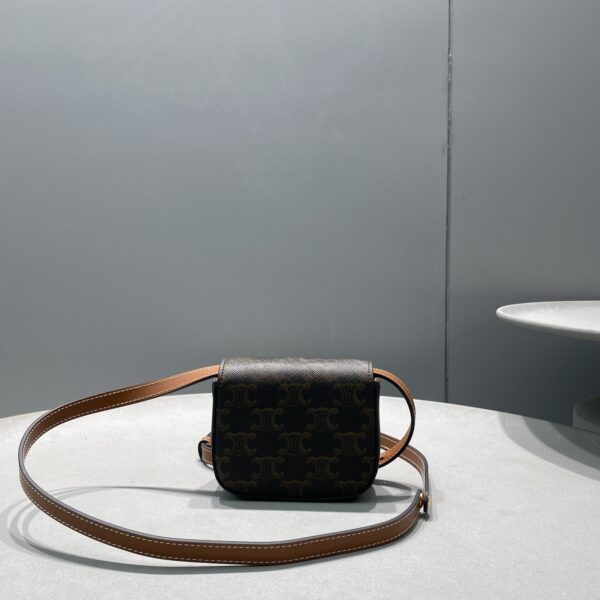 1:1 Replica Celine Mini Triomphe In Triomphe Canvas Tan For Women 4in/11cm 10I512DQB.04LU