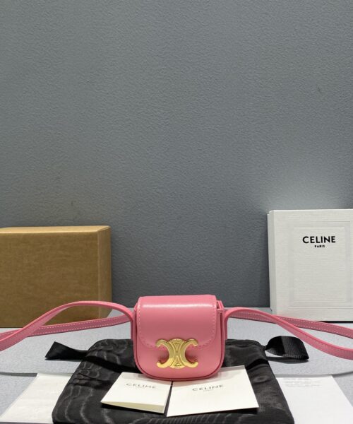 1:1 Replica Celine Mini Triomphe Pink For Women 4in/11cm