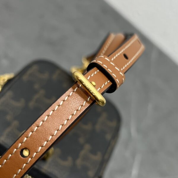 1:1 Replica Celine Mini Vanity Case In Triomphe Canvas Tan For Women 4in/9cm 10J762CZ1.04LU