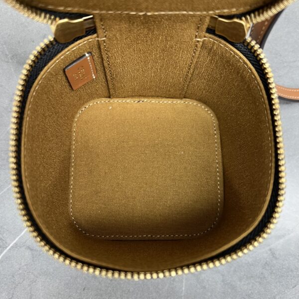 1:1 Replica Celine Mini Vanity Case In Triomphe Canvas Tan For Women 4in/9cm 10J762CZ1.04LU
