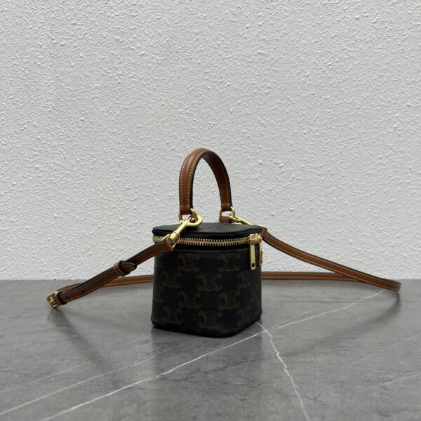 1:1 Replica Celine Mini Vanity Case In Triomphe Canvas Tan For Women 4in/9cm 10J762CZ1.04LU