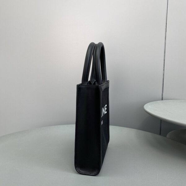 1:1 Replica Celine Mini Vertical Cabas Celine In Textile With Celine Print Black For Women 8in/20cm