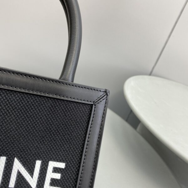 1:1 Replica Celine Mini Vertical Cabas Celine In Textile With Celine Print Black For Women 8in/20cm