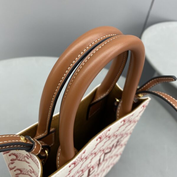 1:1 Replica Celine Mini Vertical Cabas In Triomphe Canvas Red For Women 7.2in/18cm