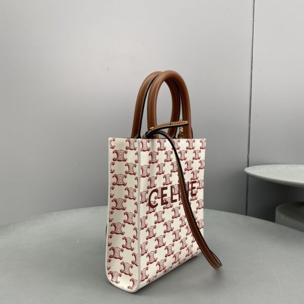 1:1 Replica Celine Mini Vertical Cabas In Triomphe Canvas Red For Women 7.2in/18cm