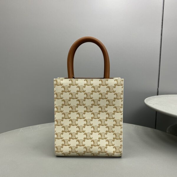1:1 Replica Celine Mini Vertical Cabas In Triomphe Canvas White For Women 7.2in/18cm 194372BZK.01BC