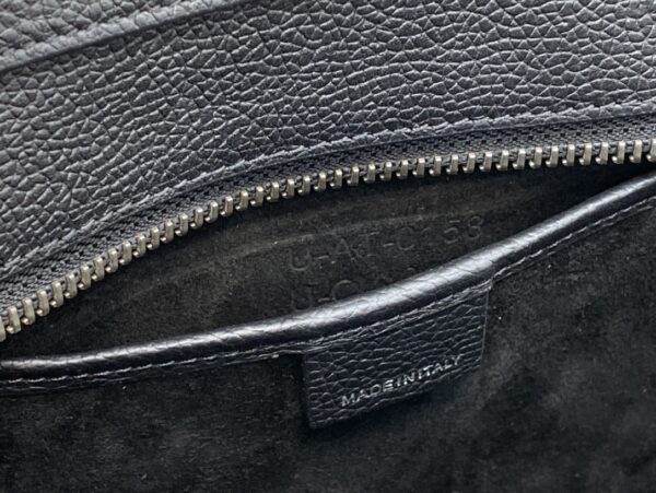 1:1 Replica Celine Nano Luggage Bag In Drummed Black For Women 8in/20cm 189243DRU.38NO