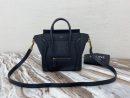 1:1 Replica Celine Nano Luggage Bag In Drummed Black For Women 8in/20cm 189243HSC.38NO