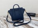 1:1 Replica Celine Nano Luggage Bag In Drummed Dark Blue For Women 8in/20cm