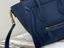 1:1 Replica Celine Nano Luggage Bag In Drummed Dark Blue For Women 8in/20cm