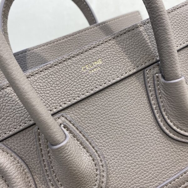 1:1 Replica Celine Nano Luggage Bag In Drummed Dark Brown For Women 8in/20cm