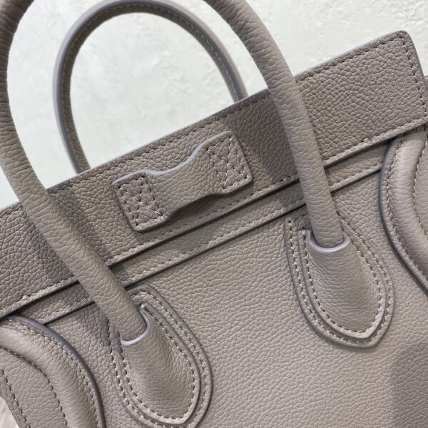 1:1 Replica Celine Nano Luggage Bag In Drummed Dark Brown For Women 8in/20cm