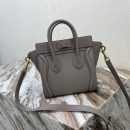 1:1 Replica Celine Nano Luggage Bag In Drummed Dark Brown For Women 8in/20cm