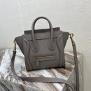 1:1 Replica Celine Nano Luggage Bag In Drummed Dark Brown For Women 8in/20cm
