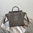 1:1 Replica Celine Nano Luggage Bag In Drummed Dark Brown For Women 8in/20cm