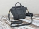 1:1 Replica Celine Nano Luggage Bag In Drummed Grey For Women 8in/20cm 189243AQL.10KL