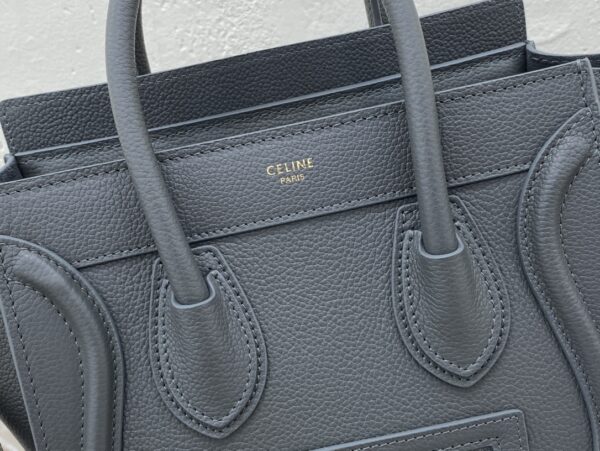 1:1 Replica Celine Nano Luggage Bag In Drummed Grey For Women 8in/20cm 189243AQL.10KL
