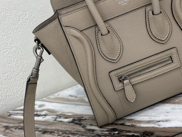 1:1 Replica Celine Nano Luggage Bag In Drummed Light Brown For Women 8in/20cm 189243DRU.03UN