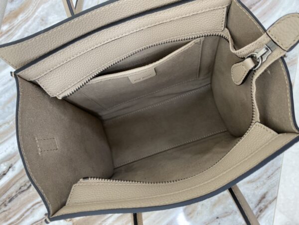 1:1 Replica Celine Nano Luggage Bag In Drummed Light Brown For Women 8in/20cm 189243DRU.03UN