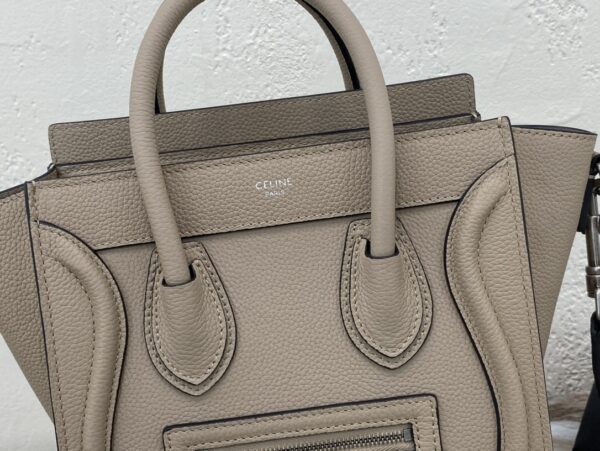 1:1 Replica Celine Nano Luggage Bag In Drummed Light Brown For Women 8in/20cm 189243DRU.03UN
