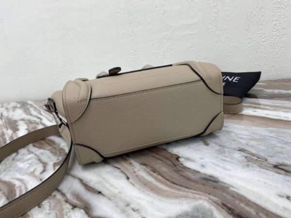 1:1 Replica Celine Nano Luggage Bag In Drummed Light Brown For Women 8in/20cm 189243DRU.03UN
