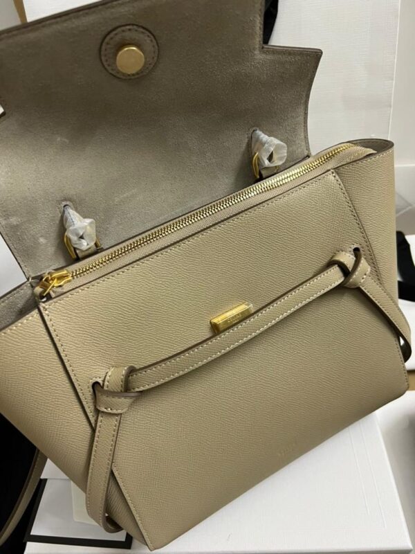 1:1 Replica Celine Nano Micro Belt Bag In Grained Material Light Taupe For Women 9.5in/24cm