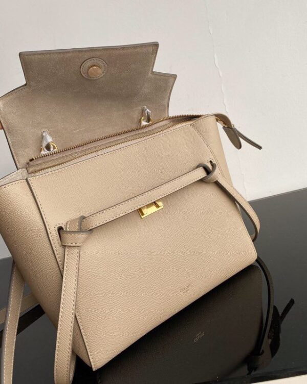 1:1 Replica Celine Nano Mini Belt Bag In Grained Material Light Taupe For Women 11in/28cm