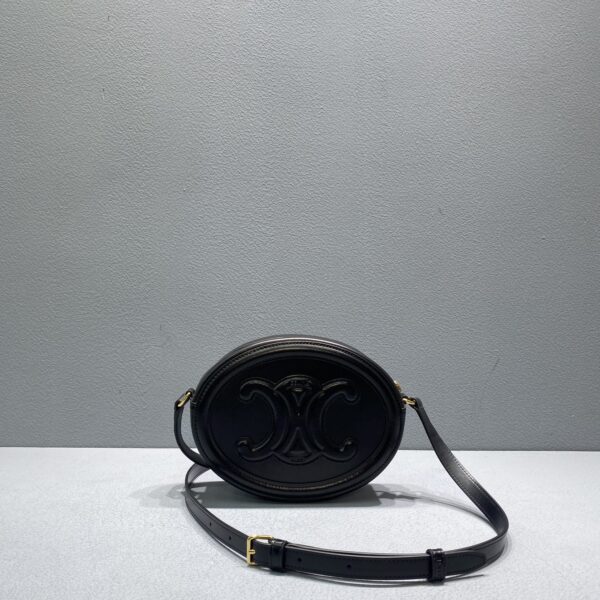 1:1 Replica Celine Oval Bag Cuir Triomphe Black For Women 8in/20cm 198603DXC.38NO