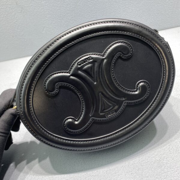1:1 Replica Celine Oval Bag Cuir Triomphe Black For Women 8in/20cm 198603DXC.38NO
