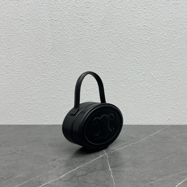 1:1 Replica Celine Oval Minaudiere Cuir Triomphe Black For Women 6in/11.5cm