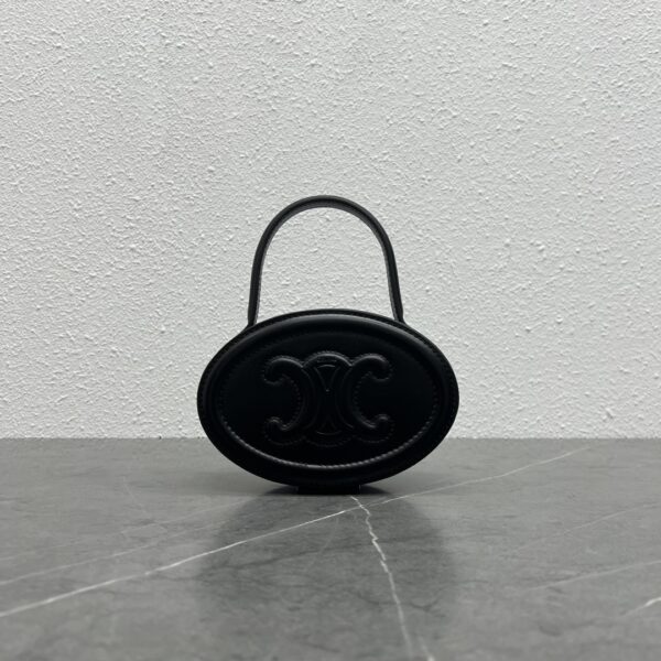 1:1 Replica Celine Oval Minaudiere Cuir Triomphe Black For Women 6in/11.5cm