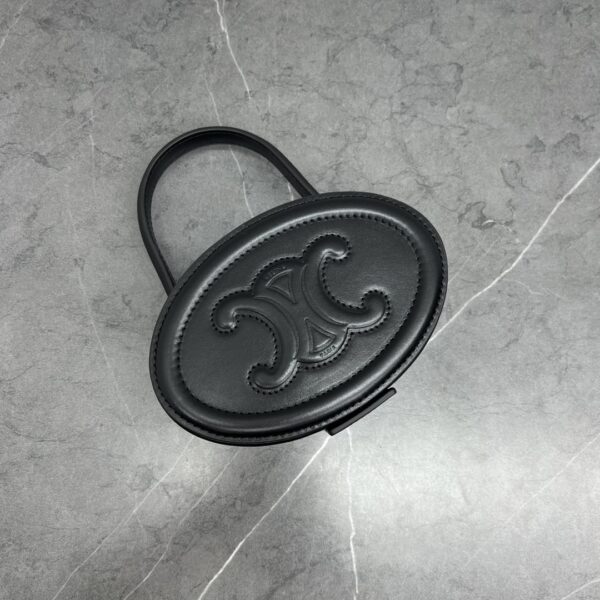 1:1 Replica Celine Oval Minaudiere Cuir Triomphe Black For Women 6in/11.5cm