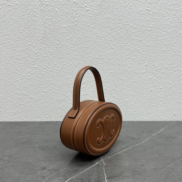 1:1 Replica Celine Oval Minaudiere Cuir Triomphe Brown For Women 6in/11.5cm 198613DU6.04LU