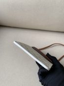 1:1 Replica Celine Phone Pouch With Flap In Triomphe Canvas And Lambskin White/Tan For Women 7in/18cm 10G332CQD.01TA