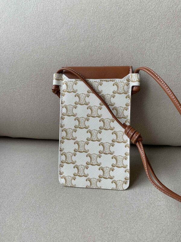 1:1 Replica Celine Printed Embroidered Flip Phone Bag White For Women 7.2in/18cm