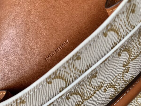 1:1 Replica Celine Printed Embroidered Flip Phone Bag White For Women 7.2in/18cm