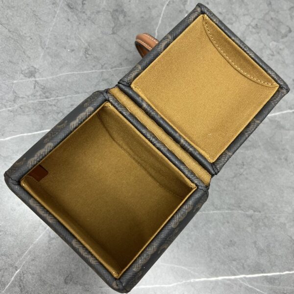 1:1 Replica Celine Round Box Triomphe In Triomphe Canvas Tan For Women 5in/12cm