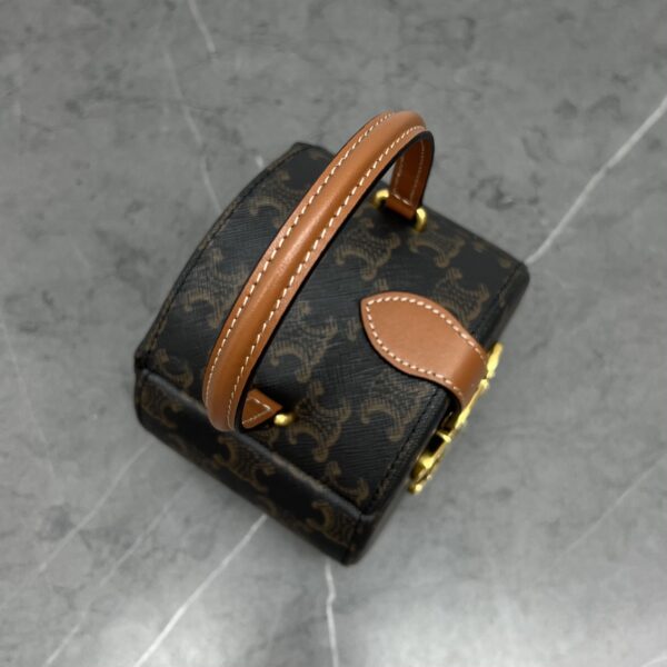 1:1 Replica Celine Round Box Triomphe In Triomphe Canvas Tan For Women 5in/12cm
