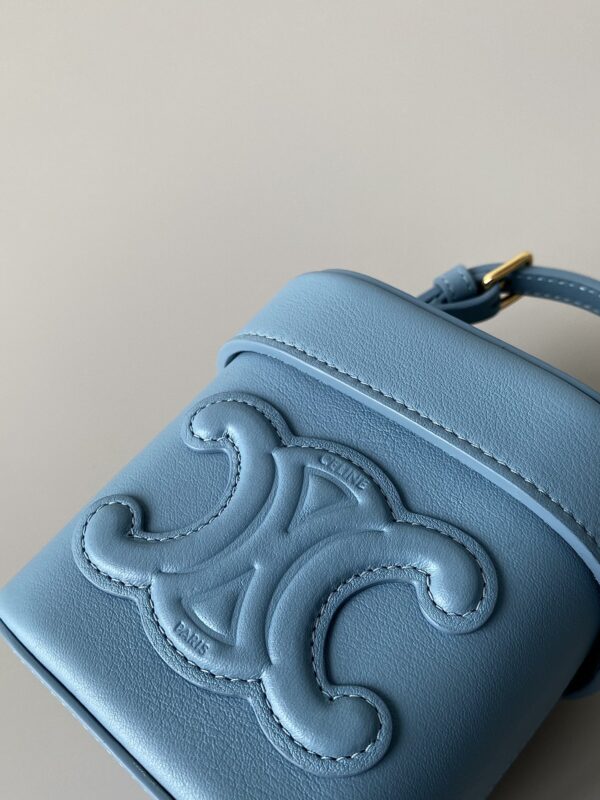 1:1 Replica Celine Small Box Cuir Triomphe Denim For Women 4in/11cm 199263DU3.07DD
