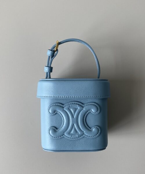 1:1 Replica Celine Small Box Cuir Triomphe Denim For Women 4in/11cm 199263DU3.07DD
