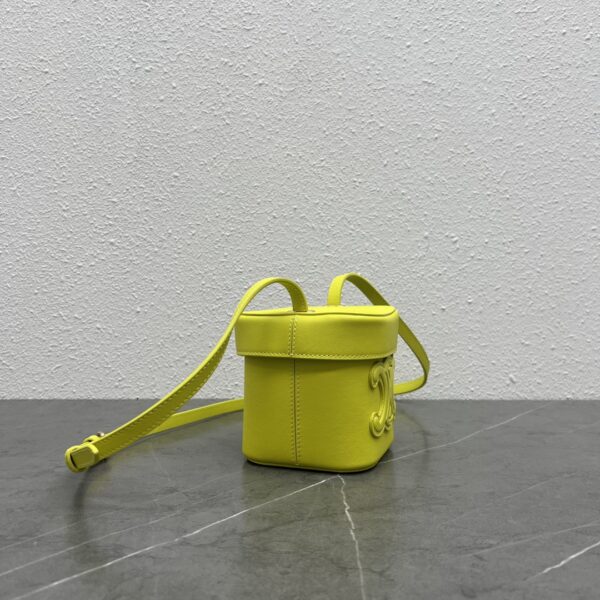 1:1 Replica Celine Small Box Cuir Triomphe Yellow For Women 4in/11cm