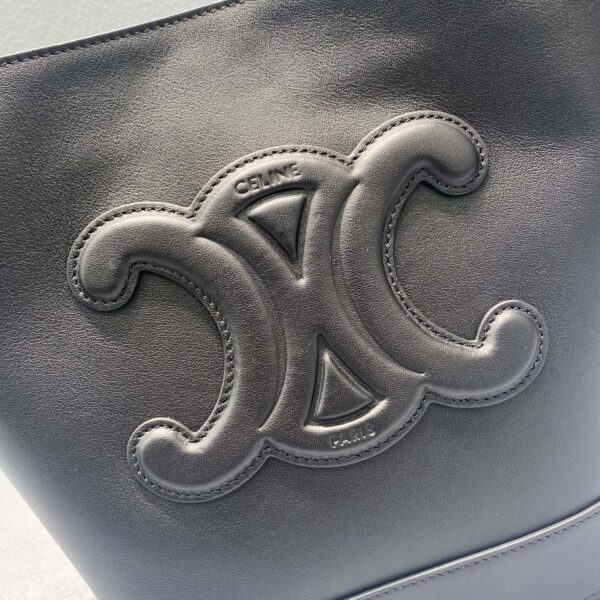 1:1 Replica Celine Small Bucket Cuir Triomphe Black For Women 9in/22cm 198243DU3.38NO