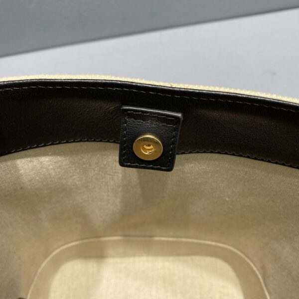 1:1 Replica Celine Small Bucket Cuir Triomphe In Textile Beige/Black For Women 9in/22cm