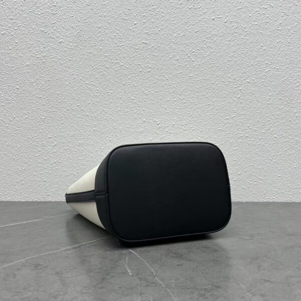 1:1 Replica Celine Small Bucket Cuir Triomphe In Textile Natural / Black For Women 9in/22cm