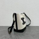 1:1 Replica Celine Small Bucket Cuir Triomphe In Textile Natural / Black For Women 9in/22cm