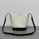 1:1 Replica Celine Small Bucket Cuir Triomphe In Textile Natural / Black For Women 9in/22cm