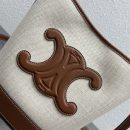 1:1 Replica Celine Small Bucket Cuir Triomphe In Textile Natural / Tan For Women 9in/22cm 198242EFL.02NT
