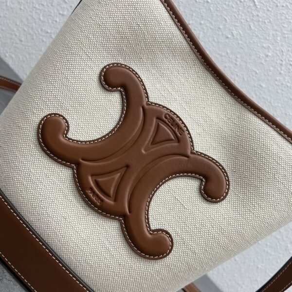 1:1 Replica Celine Small Bucket Cuir Triomphe In Textile Natural / Tan For Women 9in/22cm 198242EFL.02NT