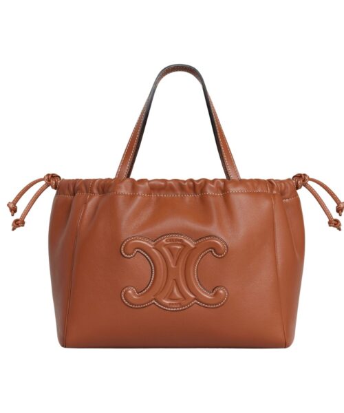 1:1 Replica Celine Small Cabas Drawstring Cuir Triomphe Brown For Women 22.5cm / 9in 111013DU3.04LU