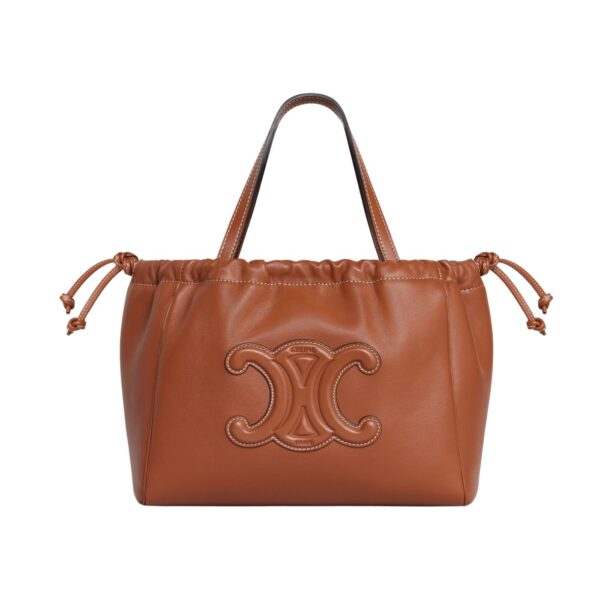 1:1 Replica Celine Small Cabas Drawstring Cuir Triomphe Brown For Women 22.5cm / 9in 111013DU3.04LU